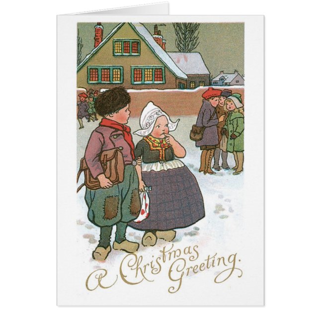 Gammalmodig jul hälsningskort (Framsidan)