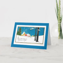 Gammalmodig jul på lantgården helgkort