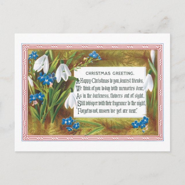 Gammalmodig jul, Snowdrops Helg Vykort (Framsida)