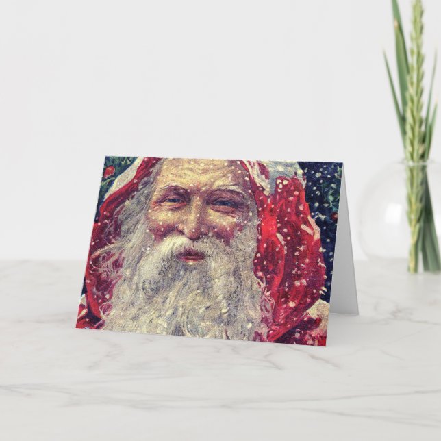 Gammalmodig Victorian Sanktt Nicholas Helgkort (Framsida)