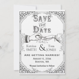 Gammalmodig Victorianspara datera Inbjudningar