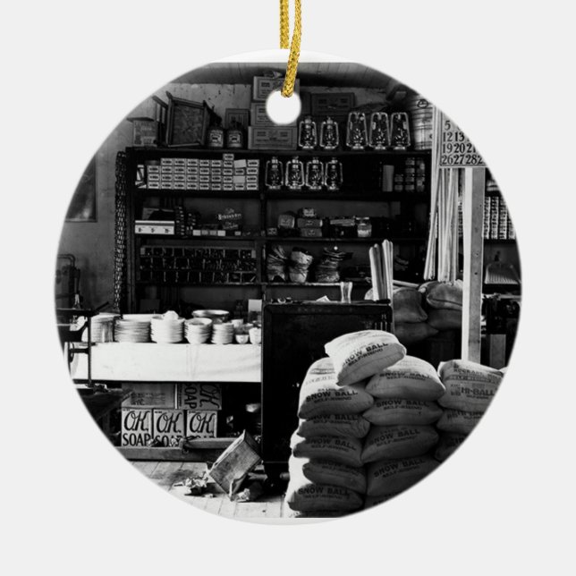 GAMMALT ALLMÄNT LAGER JULGRANSPRYDNAD KERAMIK (Framsidan)