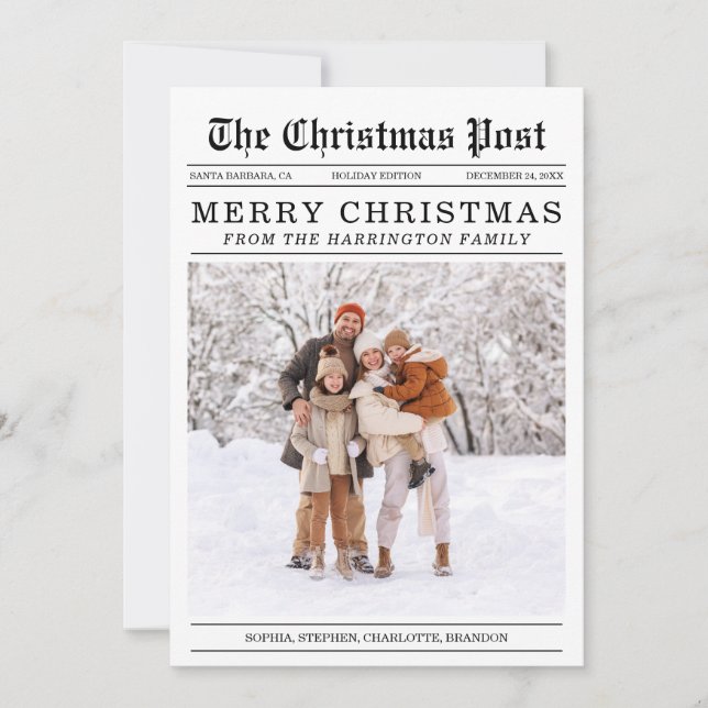 Gammalt årligt hälsningskort i Stil Julkort (Framsida)