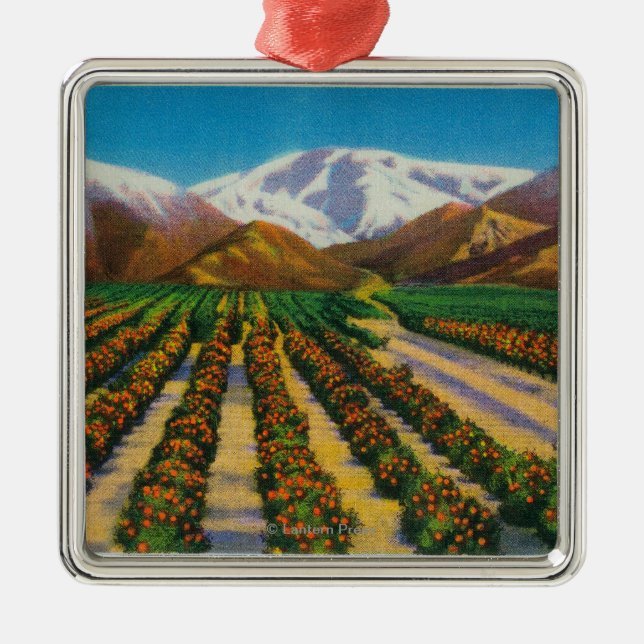 Gammalt Baldy berg från de orange dungarna Julgransprydnad Metall (Framsidan)