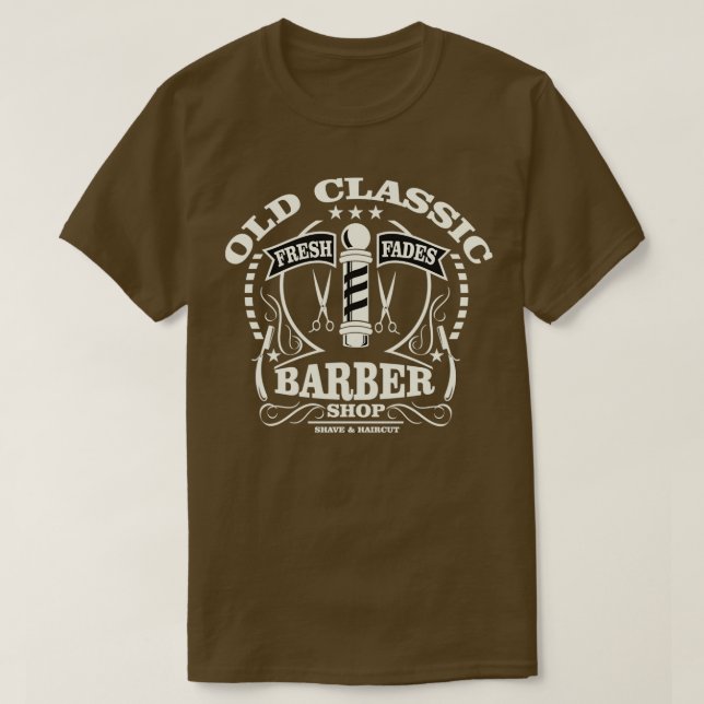 Gammalt Barber Shop Beard1 T Shirt (Design framsida)