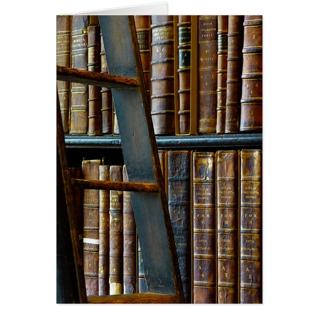 Gammalt bibliotek, gammala bokar OBS kort (Framsidan)