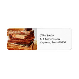 Gammalt bokar i en stackadressetikett returadress etikett