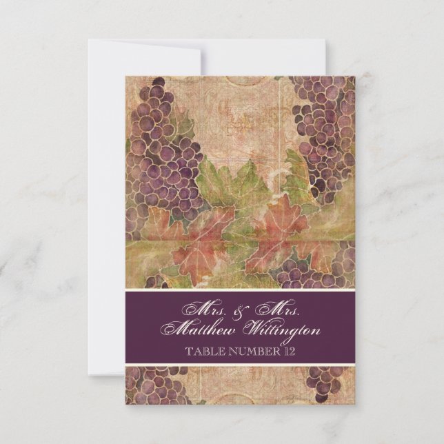 Gammalt Bordnummer för Bordplacering på Bröllop i  Inbjudningar (Framsida)