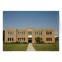 Gammalt Brick School Byggnad Card Hälsningskort
