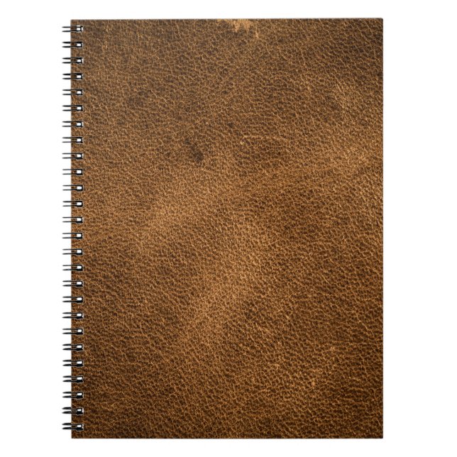 Gammalt brunt läder: Texturerad bakgrund Anteckningsbok (Framsidan)