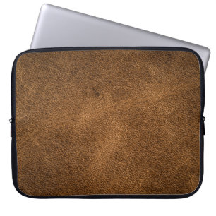 Gammalt brunt läder: Texturerad bakgrund Laptop Fodral