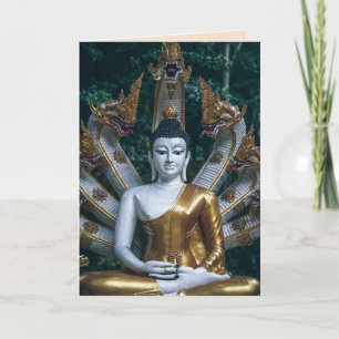 gammalt buddha-hälsningskort kort