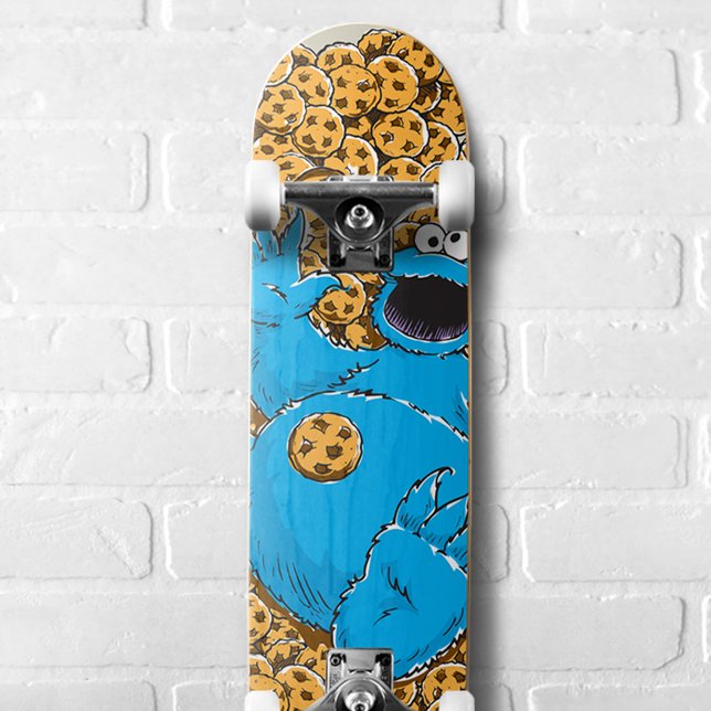Gammalt Cookie Monster och kakor Mini Skateboard Bräda 18,5 Cm (Skapare uppladdad)