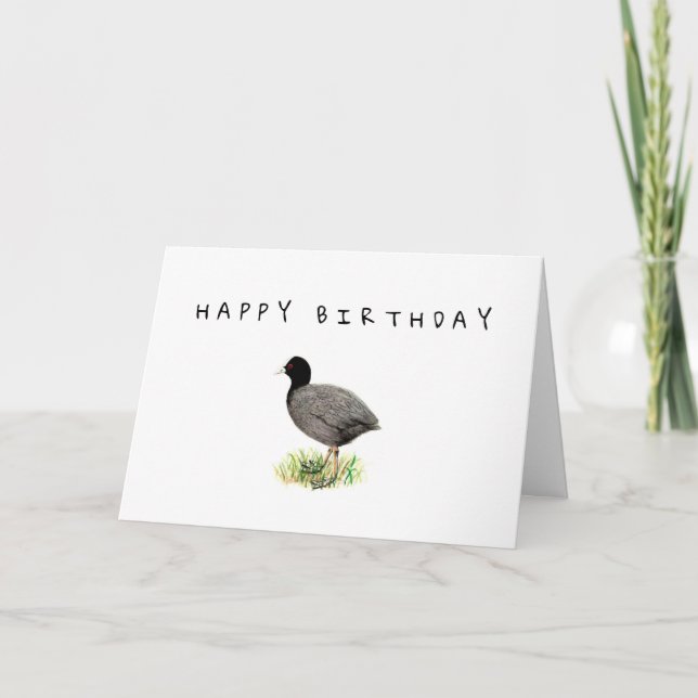 Gammalt Coot Birthday-kort Kort (Framsida)