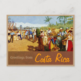 Gammalt Costa Rican-vykort för målning Vykort