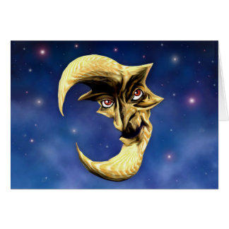 Gammalt djävulenmånekort hälsningskort