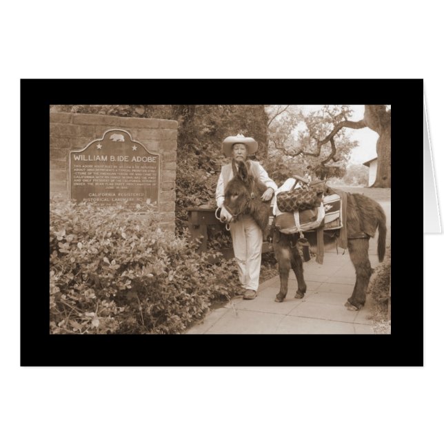 Gammalt donkey-kort hälsningskort (Framsidan Horizontal)