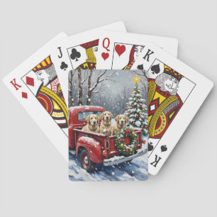 Gammalt engelskt fårhund jul röd lastbil högtid casinokort