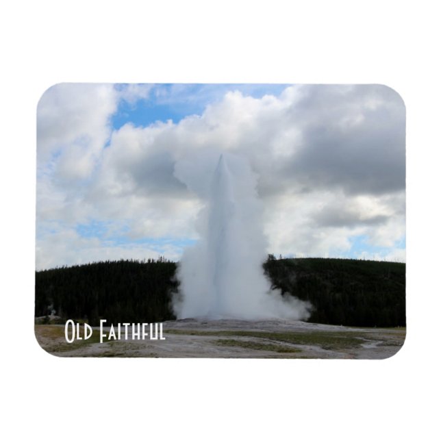 Gammalt Faithful Photo at Yellowstone Magnet (Horisontell)