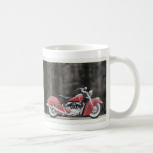 Gammalt färgmotorcykelfoto kaffemugg