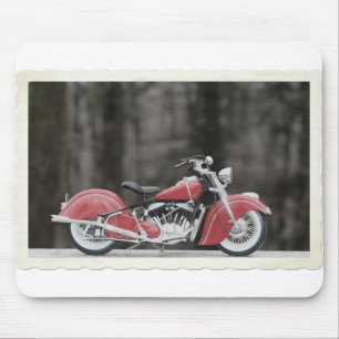 Gammalt färgmotorcykelfoto musmatta