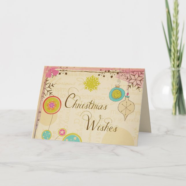 Gammalt fjällande julhälsningskort i Typografi Helgkort (Framsida)