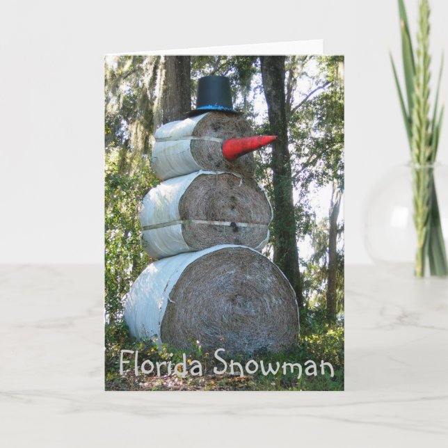 Gammalt Florida Snögubbe Card Helgkort (Framsida)