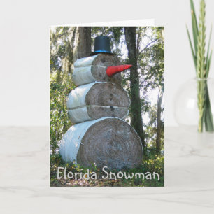 Gammalt Florida Snögubbe Card Helgkort