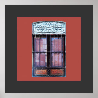 Gammalt fönster med hastigheten i Barranco Poster