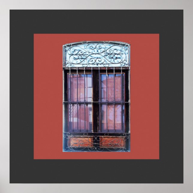Gammalt fönster med hastigheten i Barranco Poster (Framsidan)