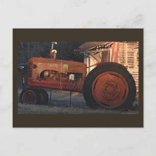 Gammalt fotovykort för traktor helg vykort