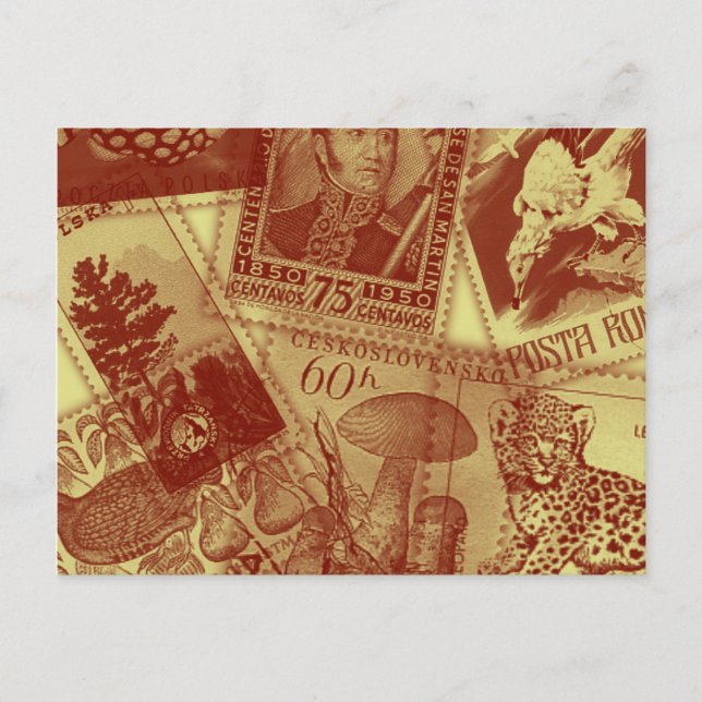 Gammalt Frimärke-vykort Vykort (Framsida)