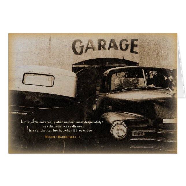 Gammalt garage hälsningskort (Framsidan Horizontal)