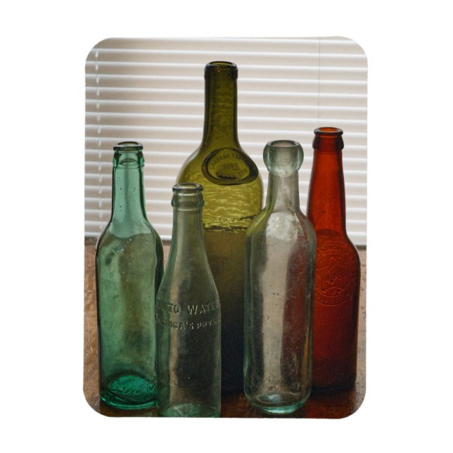 Gammalt glas Flaskor 2 Magnet (Vertikal)