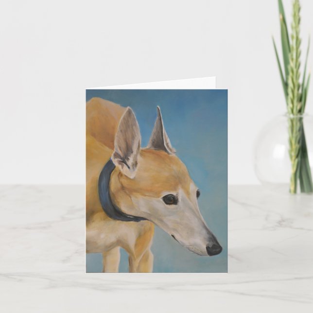 Gammalt Greyhound Hund Art Note-kort Kort (Framsida)