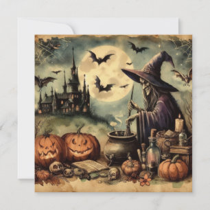 Gammalt hälsningskort för Halloween-konst