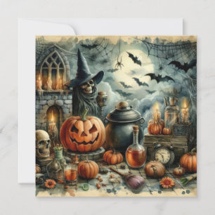 Gammalt hälsningskort för Halloween-konst