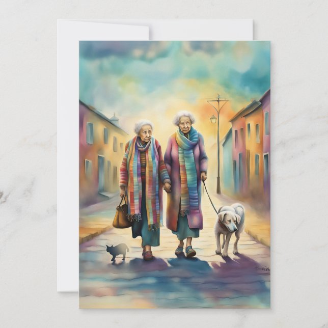 Gammalt hälsningskort för vänner tack kort (Framsida)