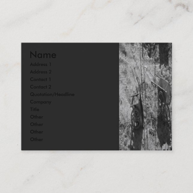 Gammalt hjulbarrows-profilkort visitkort (Framsida)