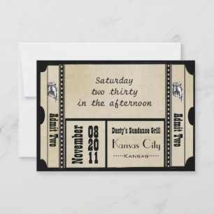 Gammalt Hollywood Broadway Biljett Bröllop RSVP OSA Kort