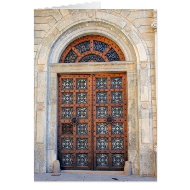 Gammalt inkvartera den Barcelona dörren - tomt Hälsningskort (Framsidan)