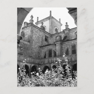 Gammalt innergård svart & vitt fotografi vykort