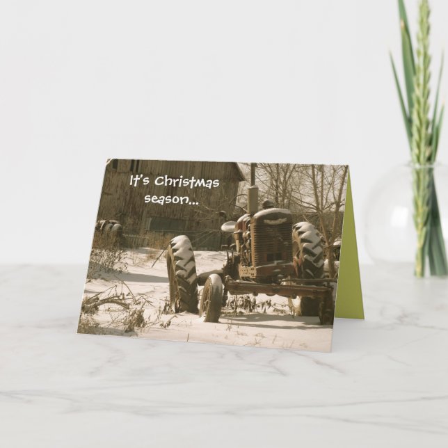 Gammalt julkort för skådespelare: Julafton-säsong Helgkort (Framsida)