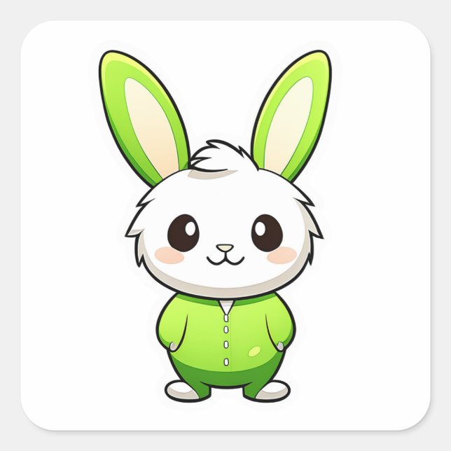 Gammalt kanindjur fyrkantigt klistermärke (Framsida)