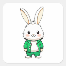 Gammalt kanindjur fyrkantigt klistermärke