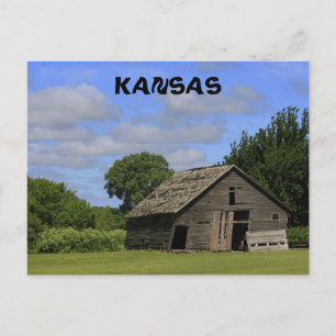 Gammalt Kansas Land Barn-postkort Vykort