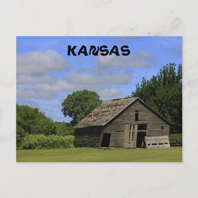 Gammalt Kansas Land Barn-postkort Vykort (Framsida)