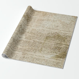 Gammalt kärlekbrev som slår in papper rulle presentpapper