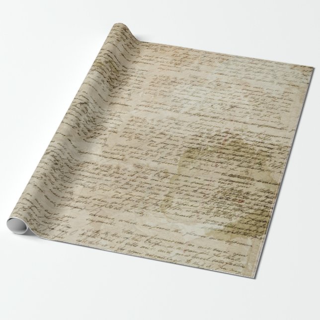 Gammalt kärlekbrev som slår in papper rulle presentpapper (Utrullad)