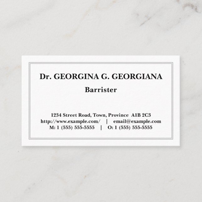 Gammalt, klassiskt Affärskort Visitkort (Framsida)